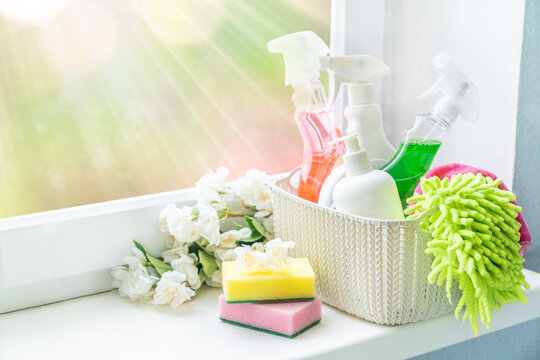 Professional cleaning service team working in modern office space